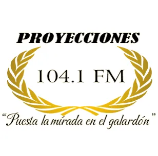 Logo Proyecciones 104.1 FM